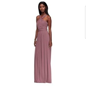 Quartz Y-Neck Long Mesh Dress Style W11173